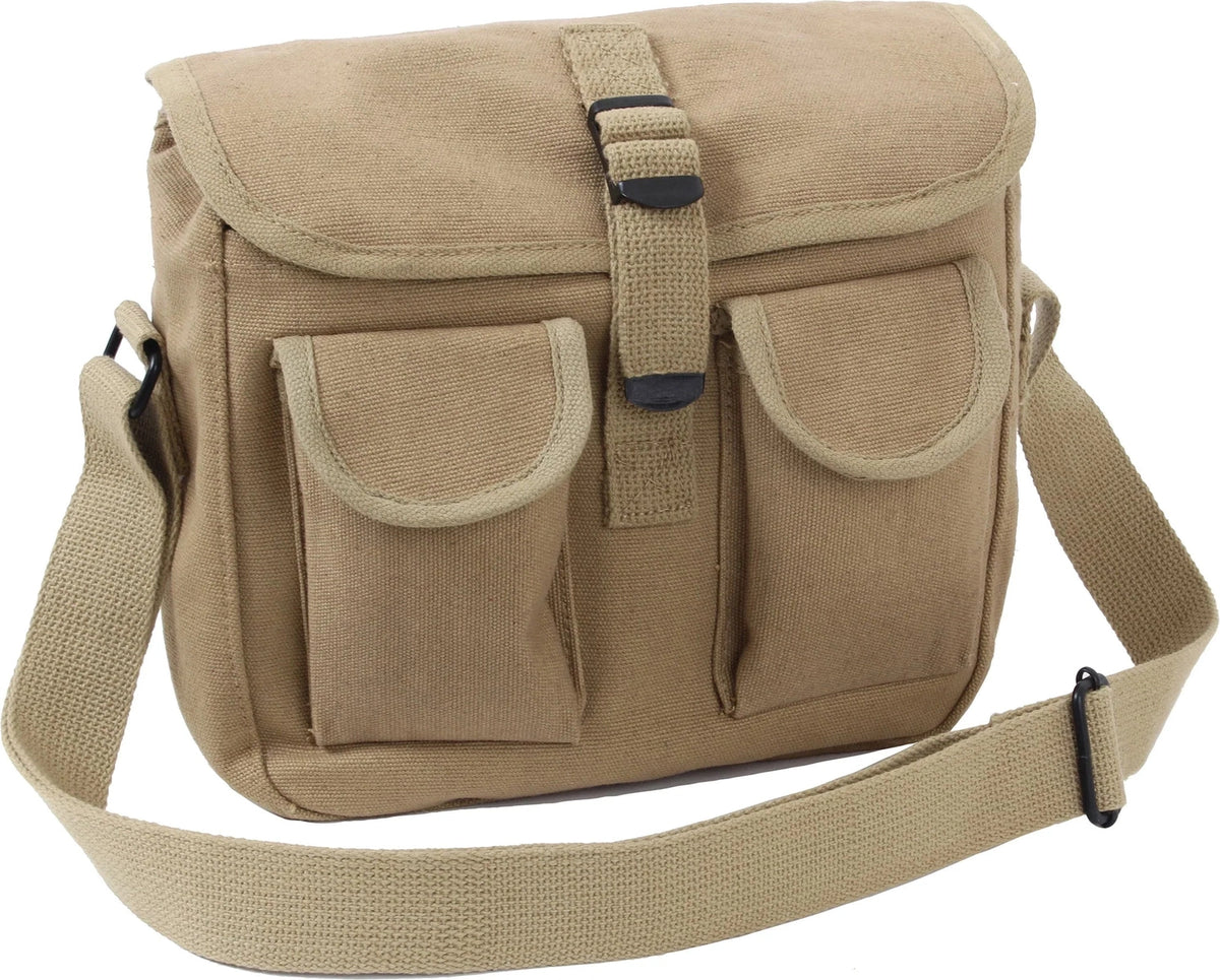 Canvas Ammo Shoulder Bag - Khaki