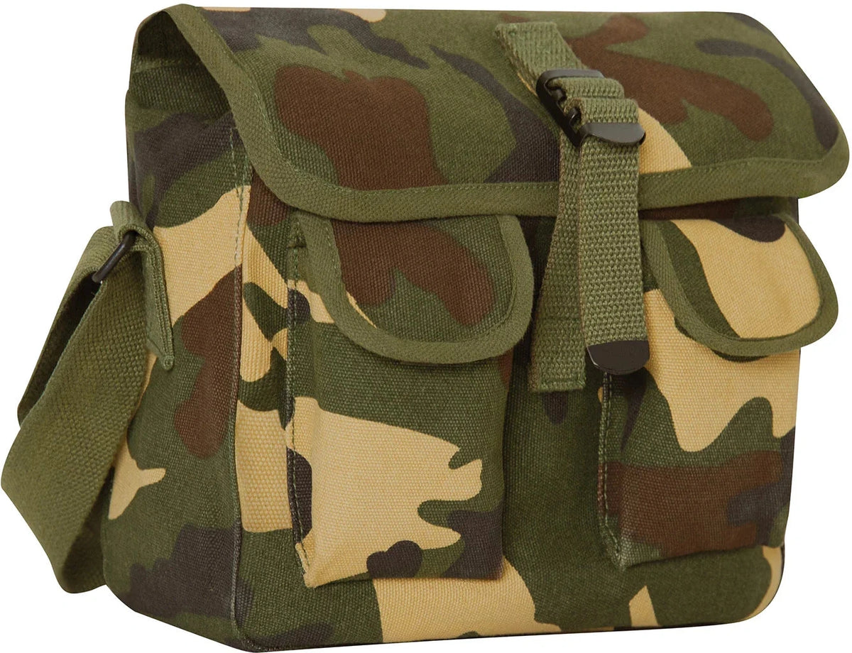Canvas Ammo Shoulder Bag - Woodland Camo