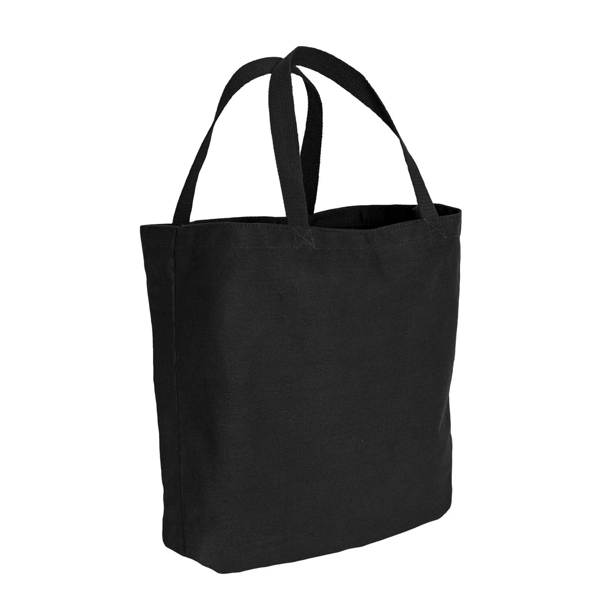 Canvas Camo and Solid Tote Bag - Black