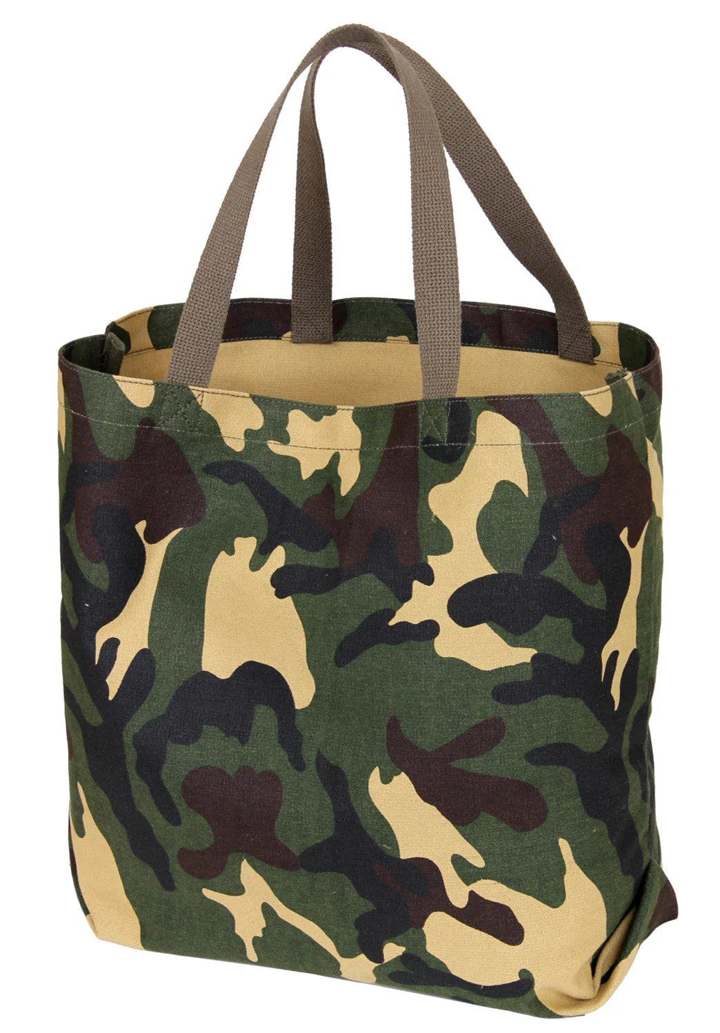 Canvas Camo and Solid Tote Bag - Woodland