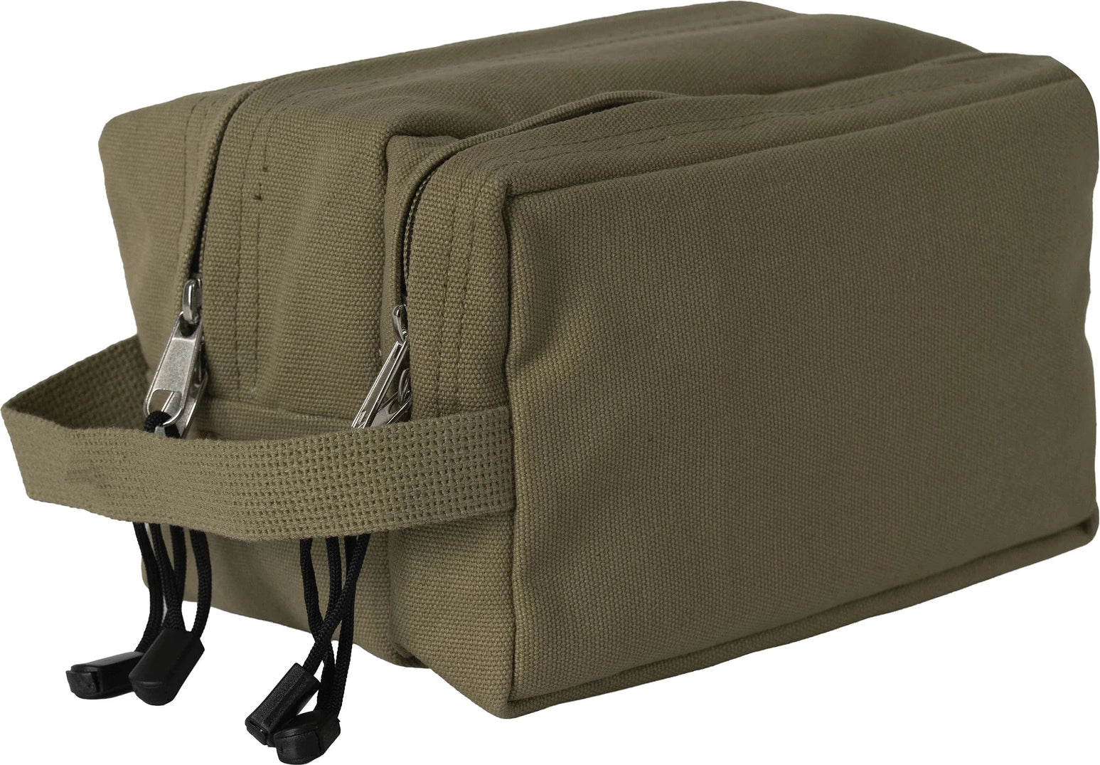 Canvas Dual Compartment Travel Kit - Olive Drab