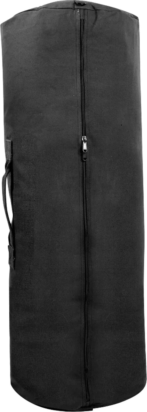 Canvas Duffle Bag with Side Zipper - Black / 21 x 36