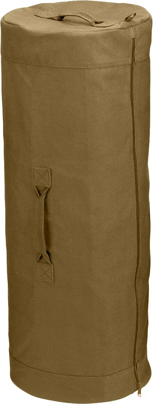 Canvas Duffle Bag with Side Zipper