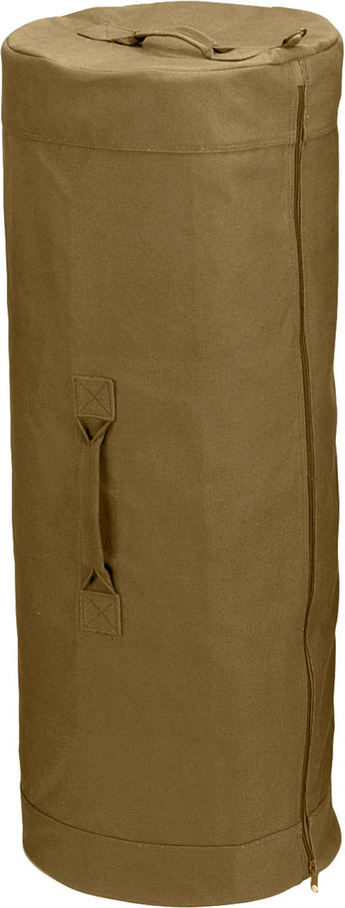 Canvas Duffle Bag with Side Zipper - Navy Blue / 30 x 50