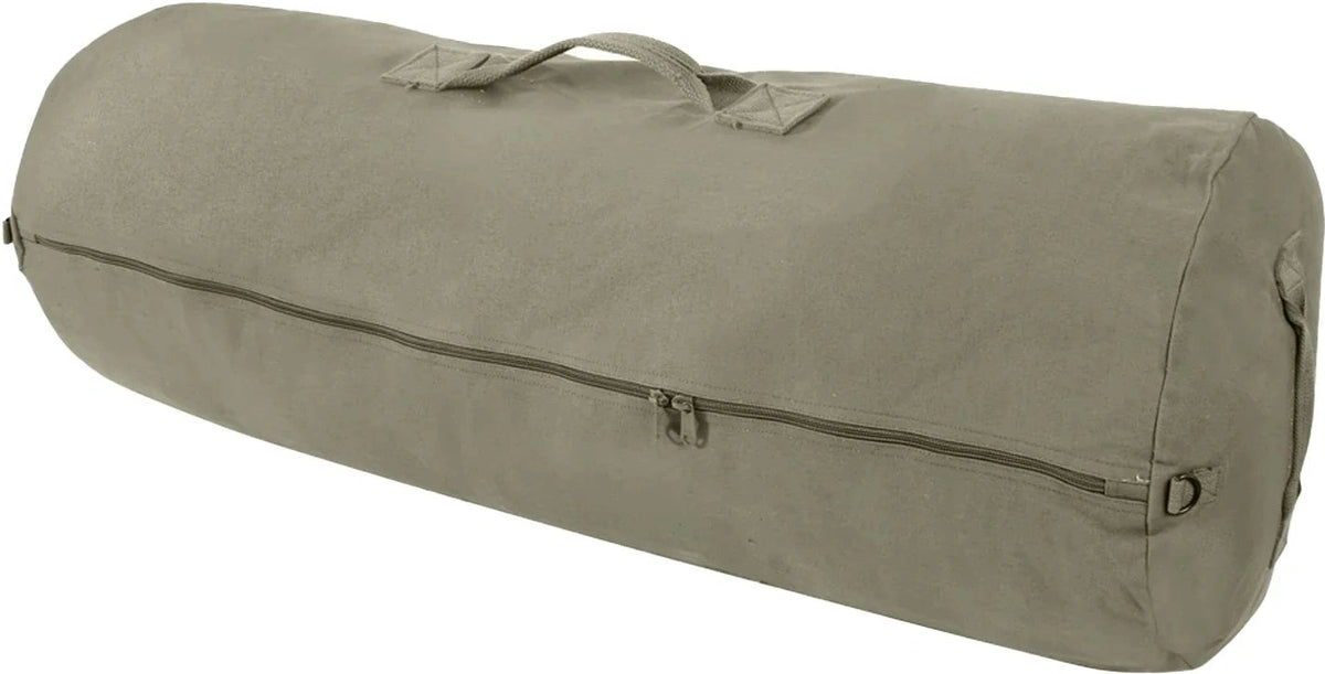 Canvas Duffle Bag with Side Zipper