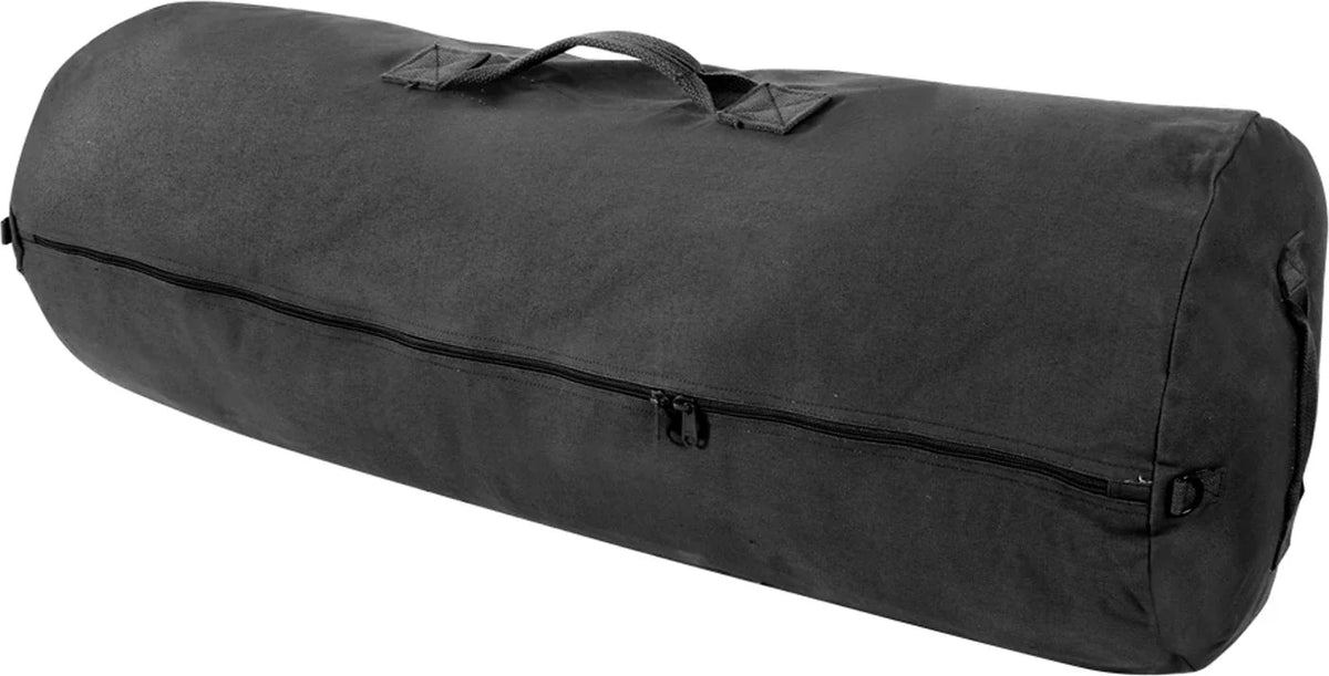 Canvas Duffle Bag with Side Zipper