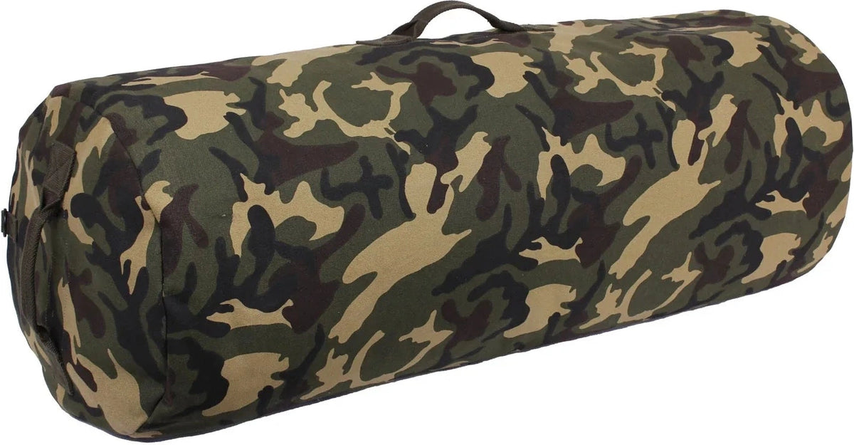 Canvas Duffle Bag with Side Zipper