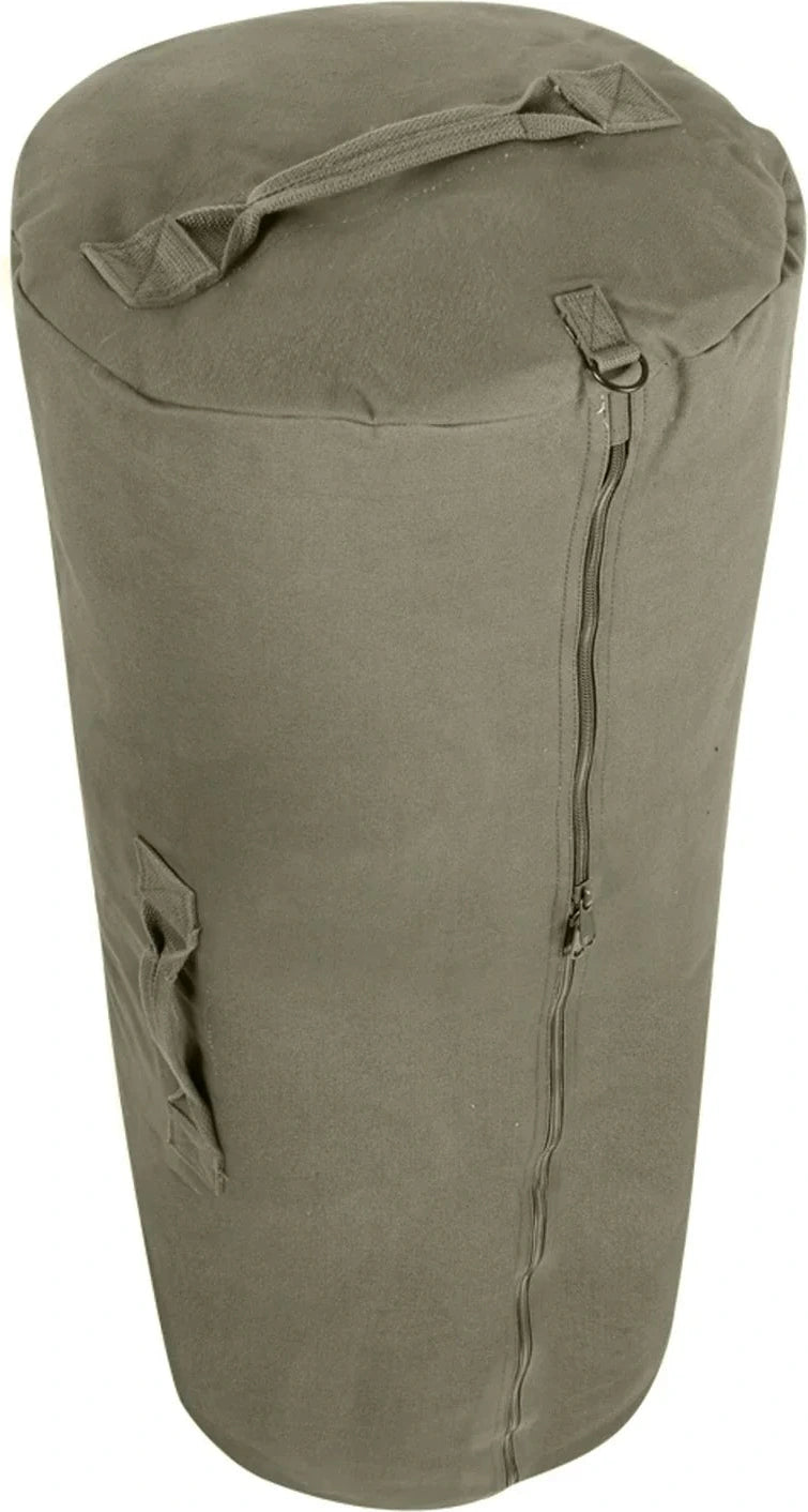 Canvas Duffle Bag with Side Zipper