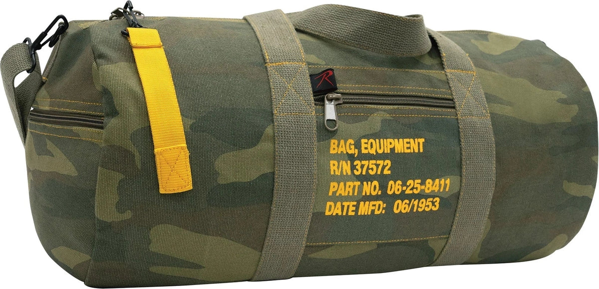 Canvas Equipment Bag - Woodland Camo / 24 Inches