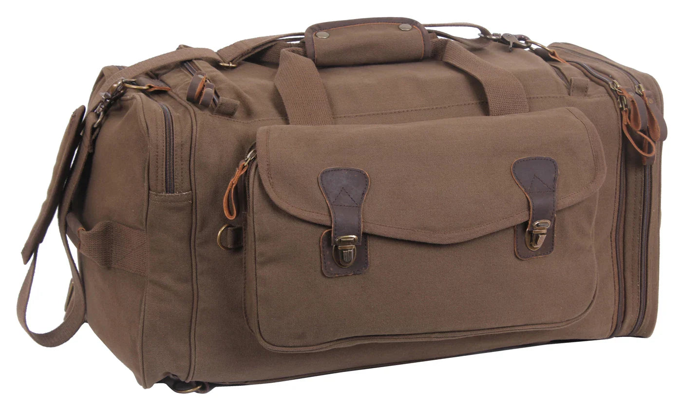 Canvas Extended Stay Travel Duffle Bag - Brown