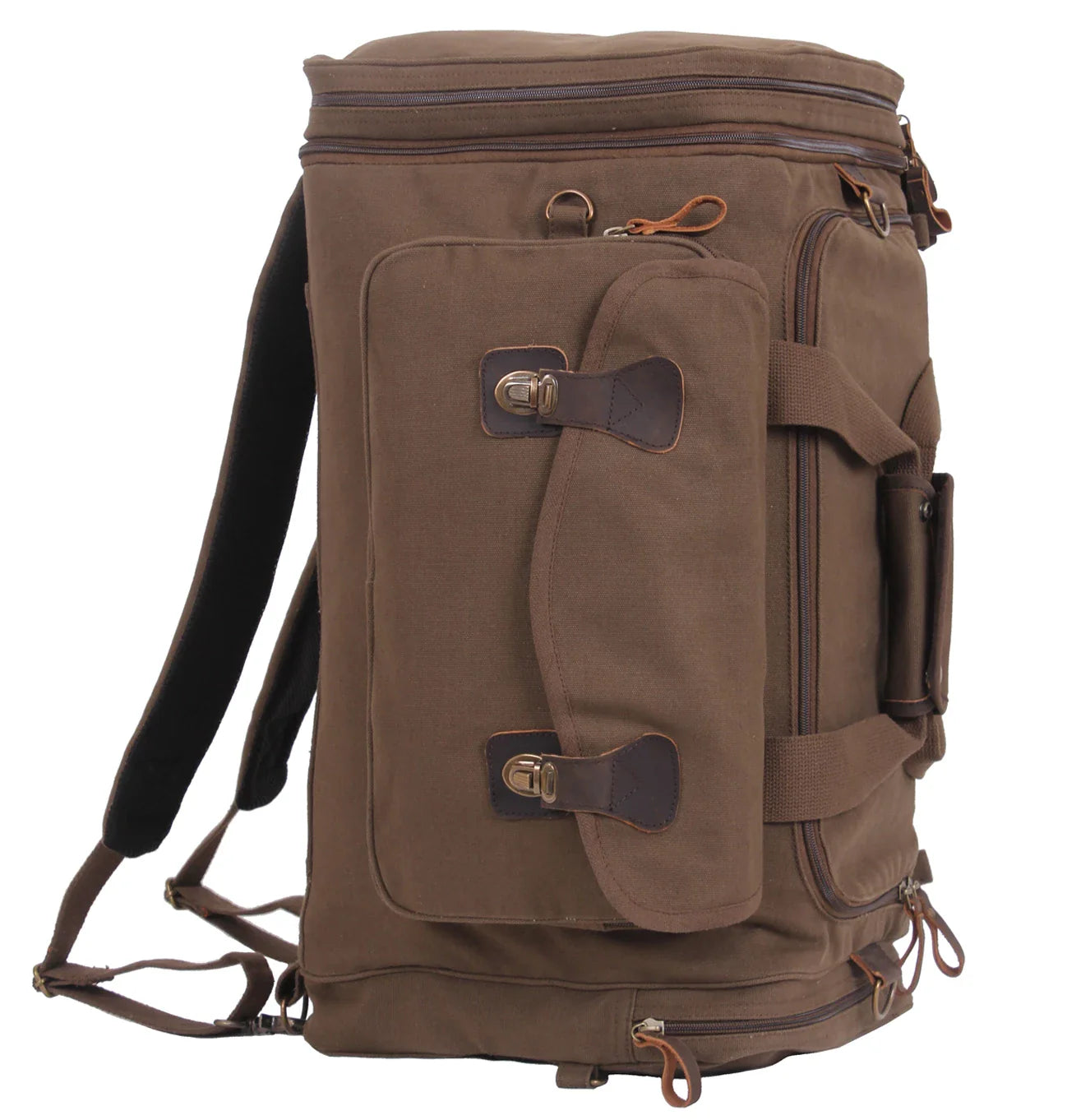 Canvas Extended Stay Travel Duffle Bag - Brown
