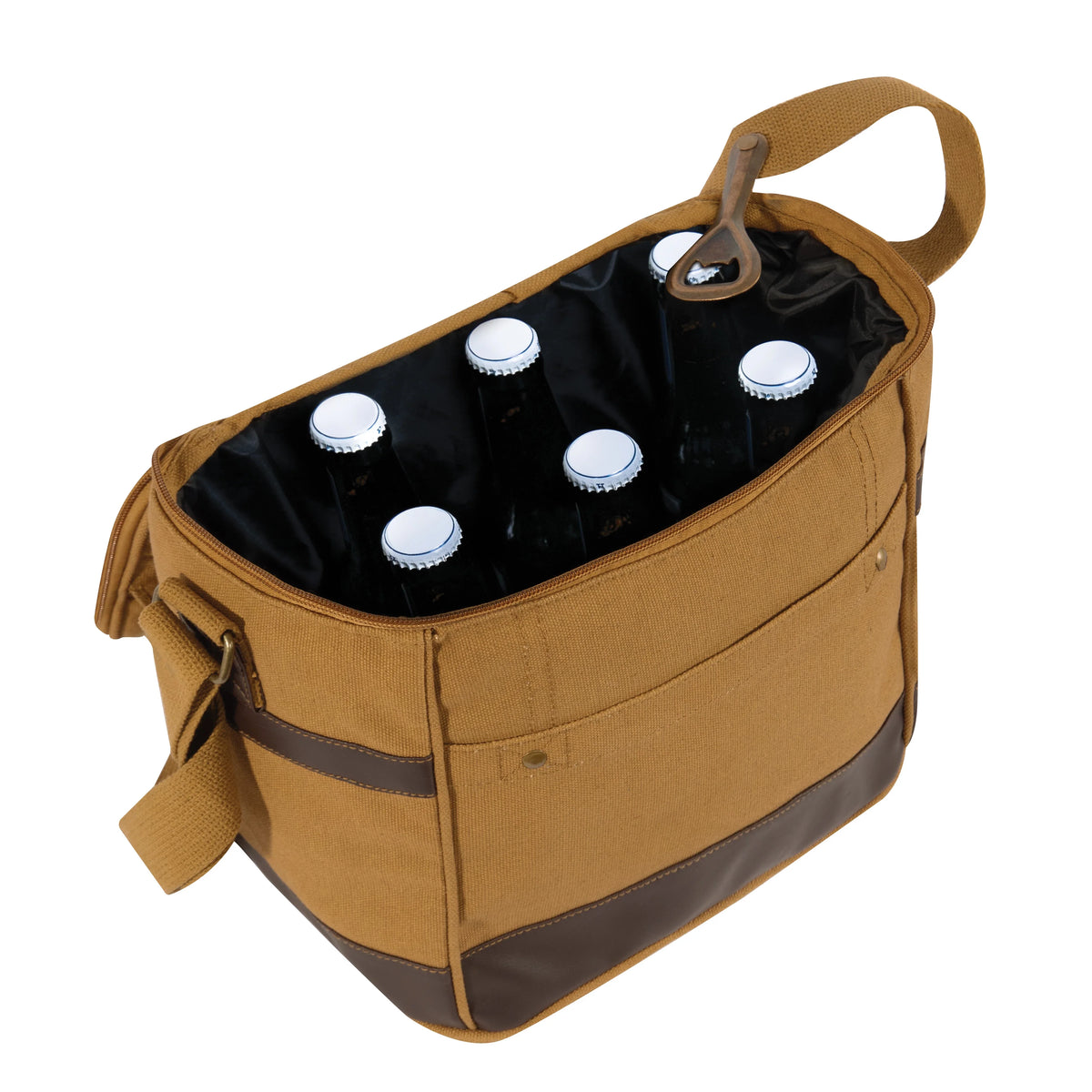 Canvas Insulated Cooler Bag - Coyote Brown
