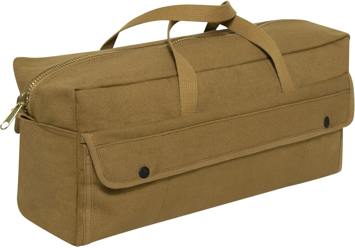 Canvas Jumbo Tool Bag with Brass Zipper - Coyote Brown