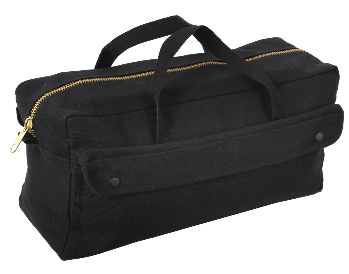 Canvas Jumbo Tool Bag with Brass Zipper