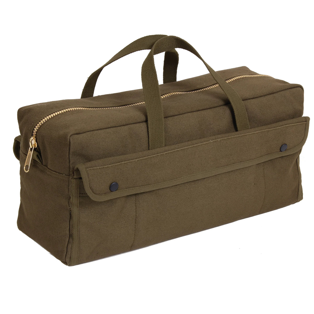 Canvas Jumbo Tool Bag with Brass Zipper