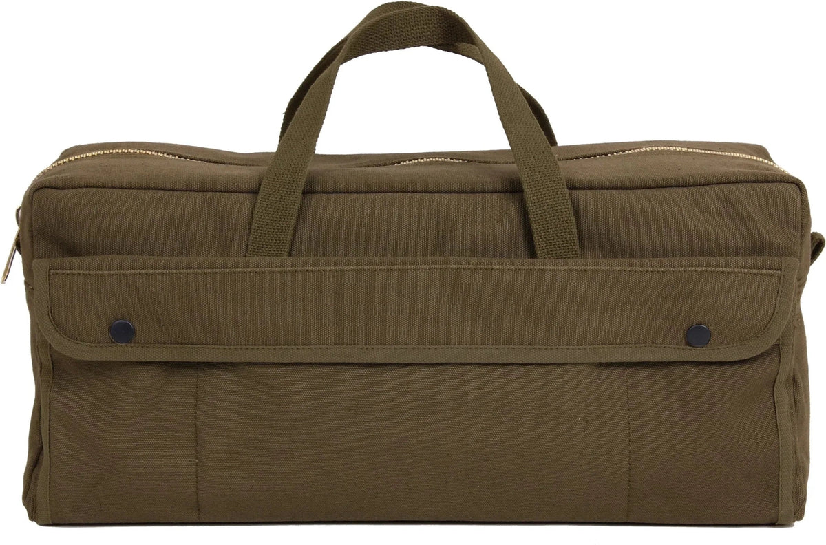 Canvas Jumbo Tool Bag with Brass Zipper