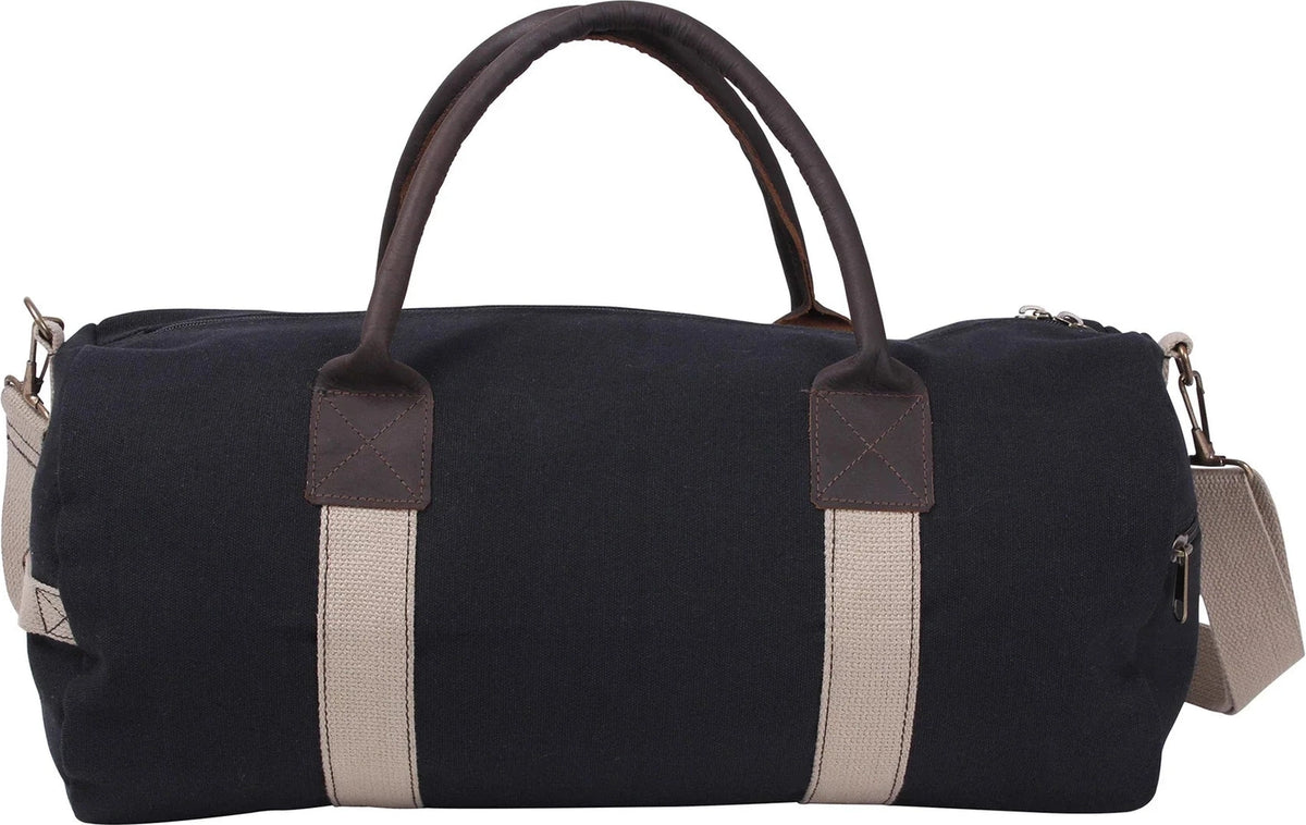 Canvas & Leather Gym Duffle Bag