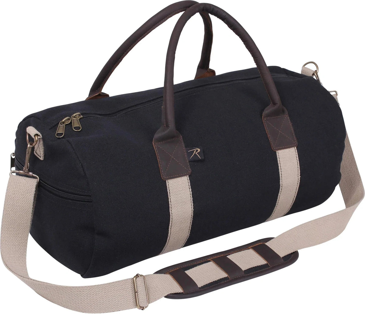 Canvas & Leather Gym Duffle Bag