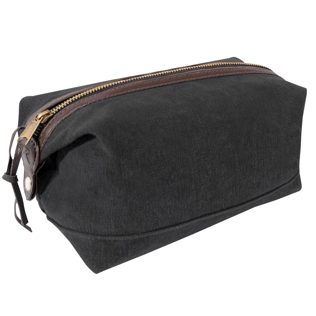 Canvas & Leather Travel Kit - Charcoal Grey