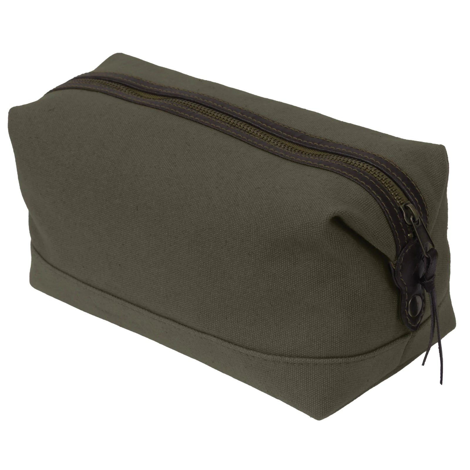 Canvas & Leather Travel Kit - Olive Drab