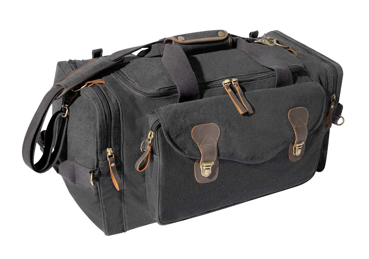 Canvas Long Weekend Bag - Charcoal Grey