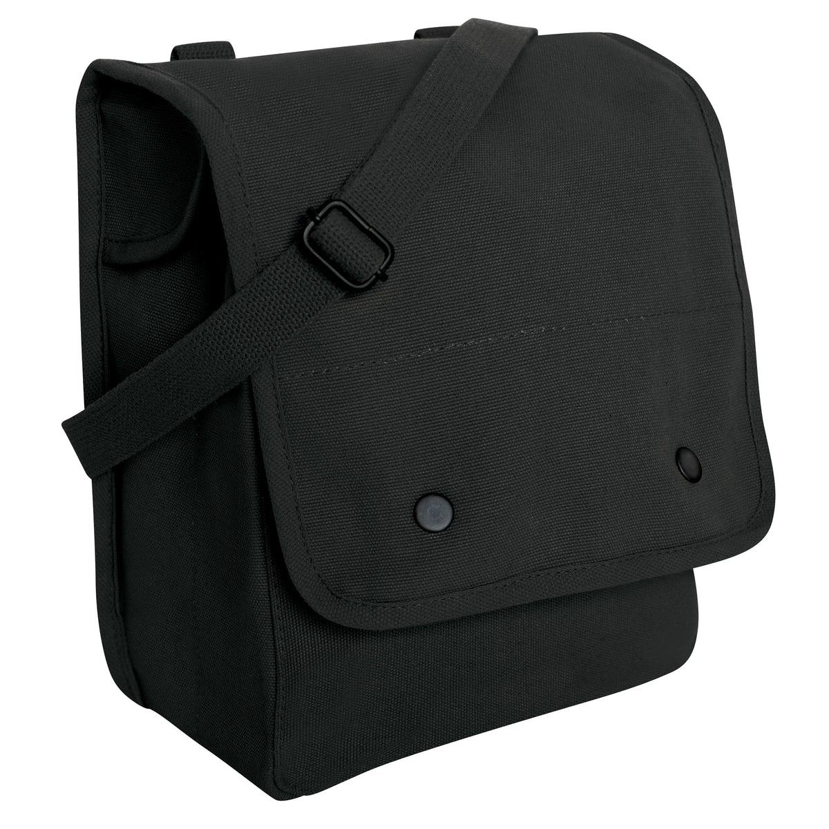 Canvas Map Case Shoulder Bag - Black