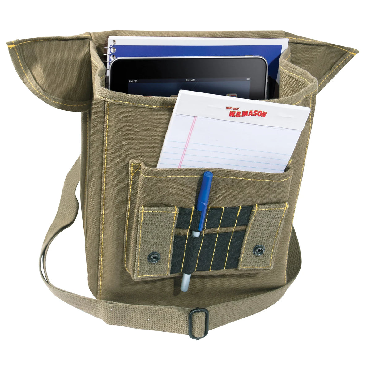 Canvas Map Case Shoulder Bag with Military Stencil