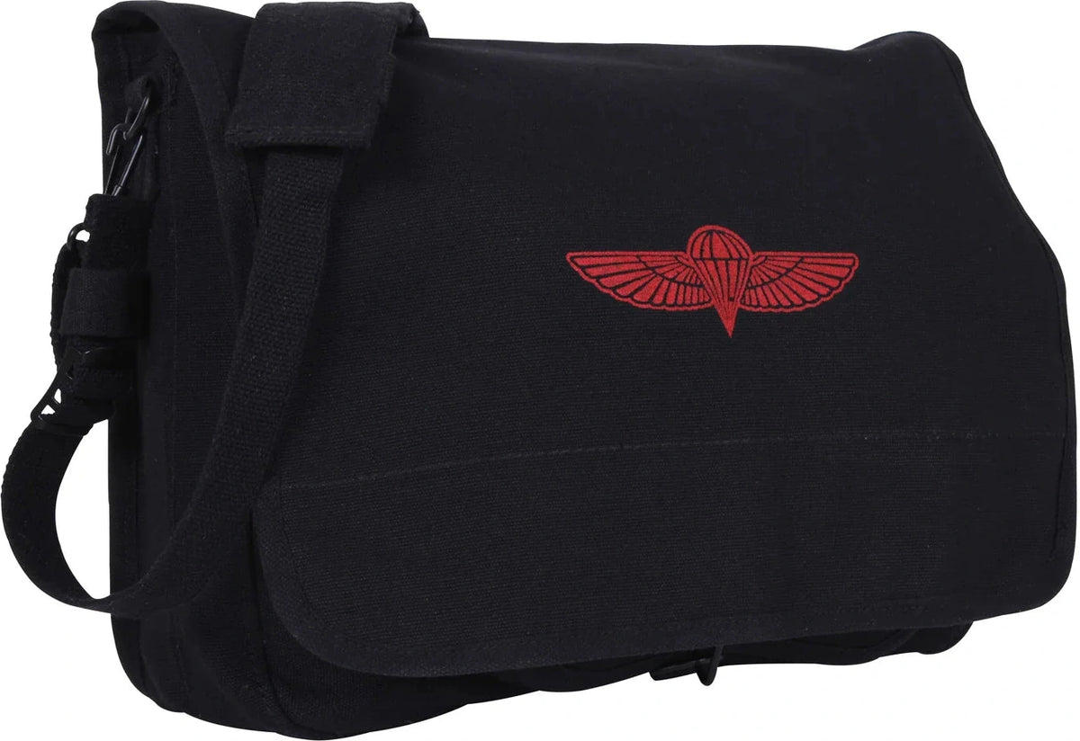 Canvas Paratrooper Messenger Bag - Black