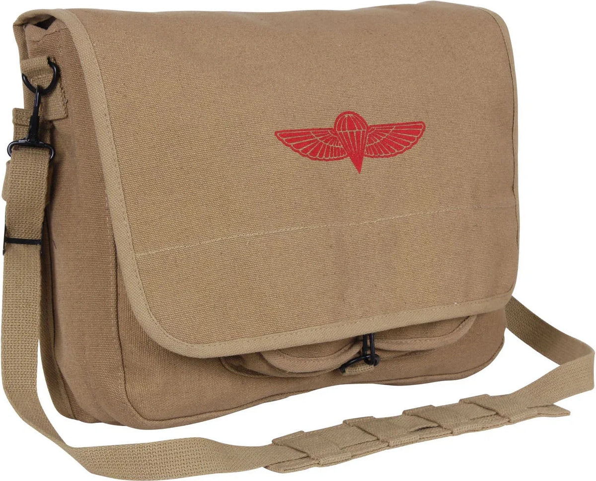 Canvas Paratrooper Messenger Bag - Khaki