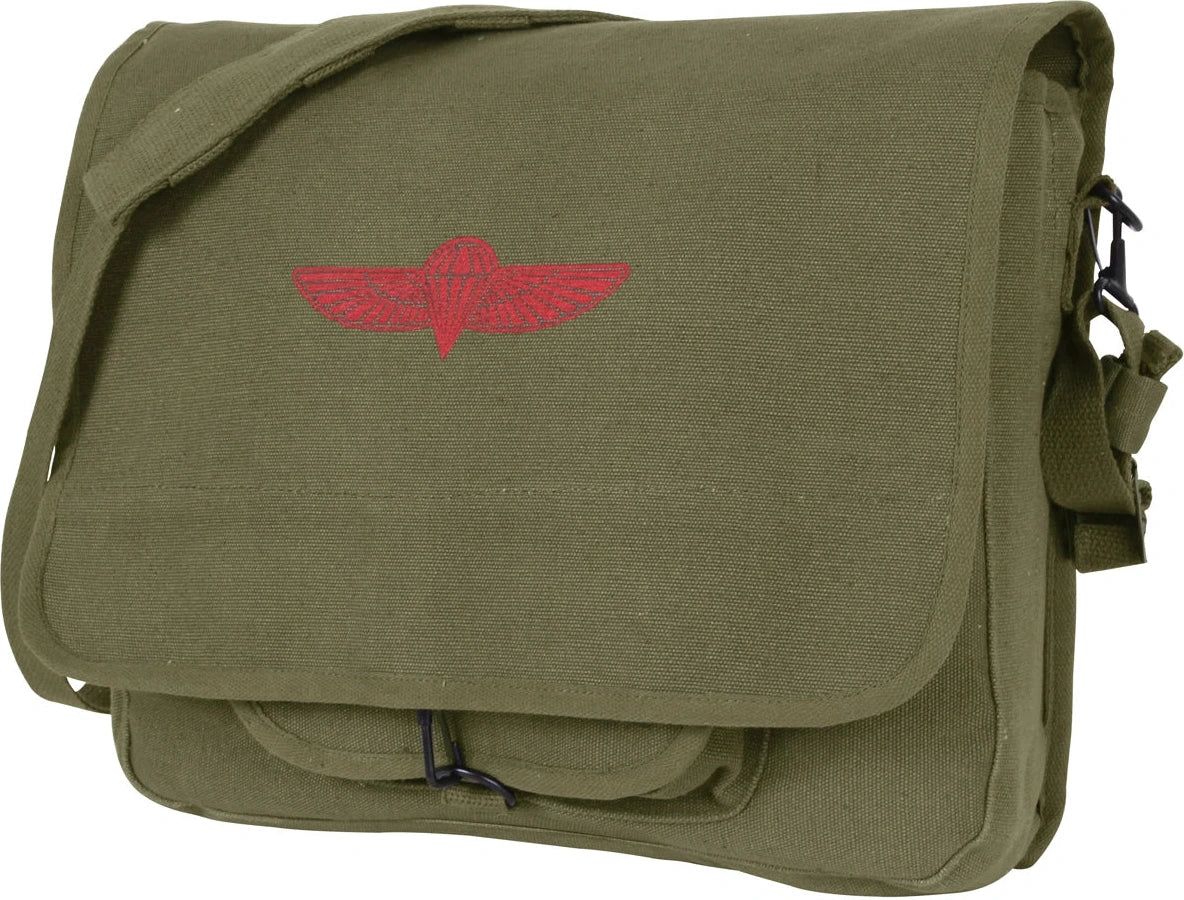 Canvas Paratrooper Messenger Bag - Olive Drab