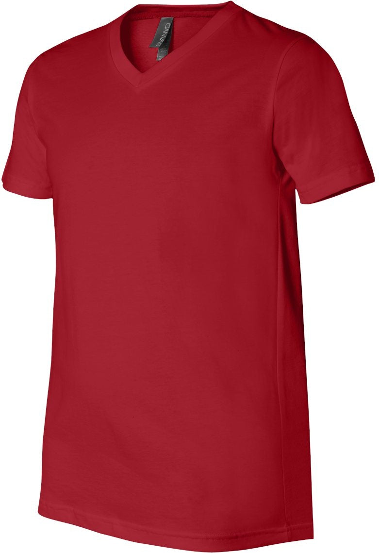 Canvas Red Jersey V-Neck Tee - 3005