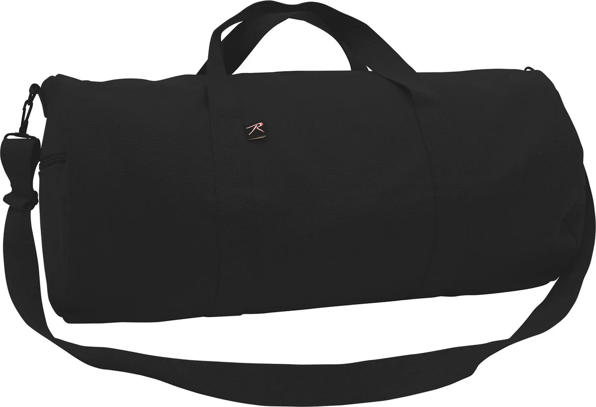 Canvas Shoulder Duffle Bag - Black / 19 Inches