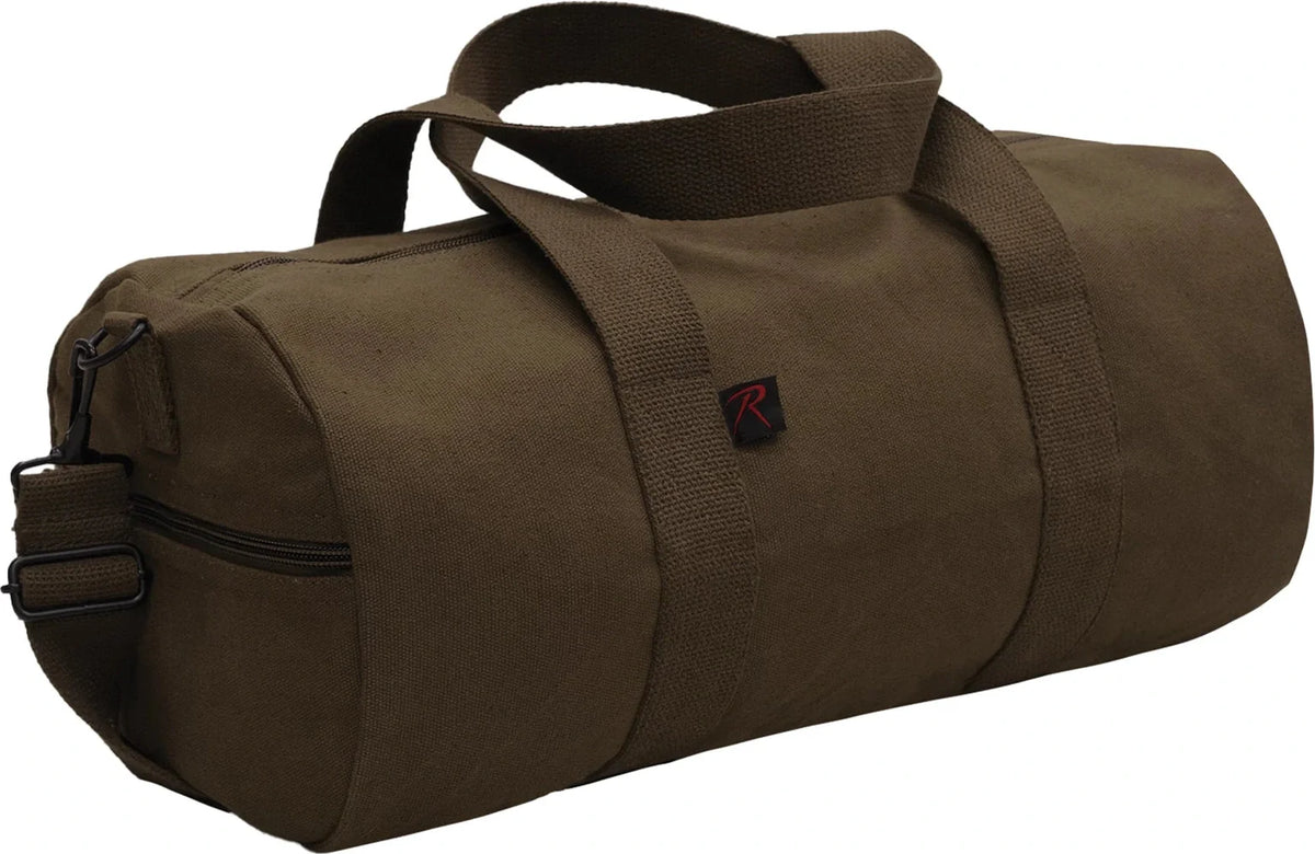 Canvas Shoulder Duffle Bag - Earth Brown / 19 Inches