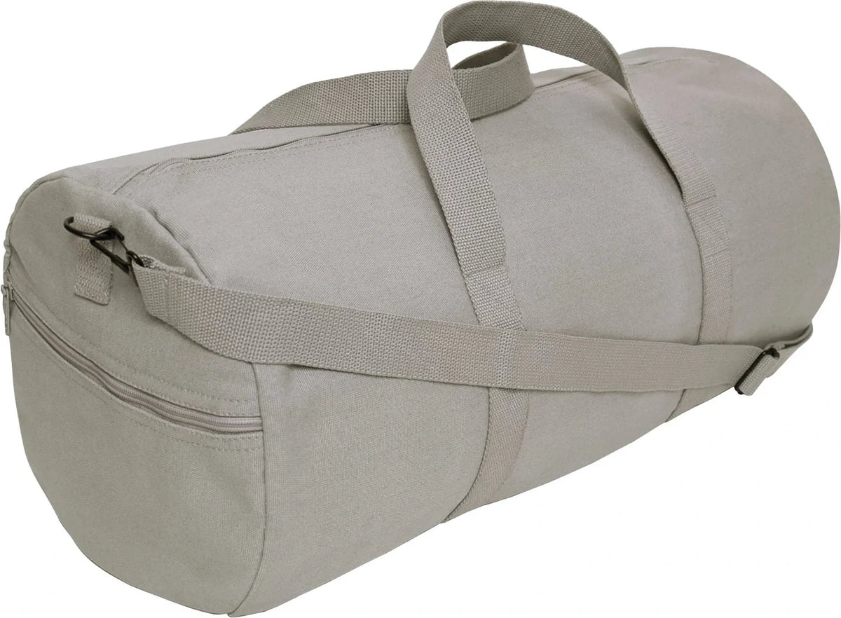 Canvas Shoulder Duffle Bag - Grey / 19 Inches