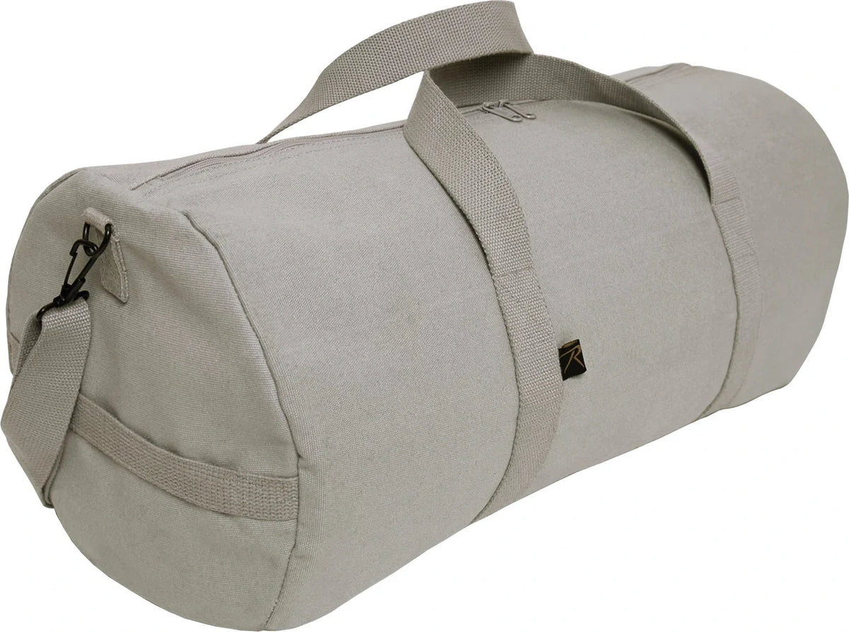 Canvas Shoulder Duffle Bag - Grey / 24 Inches