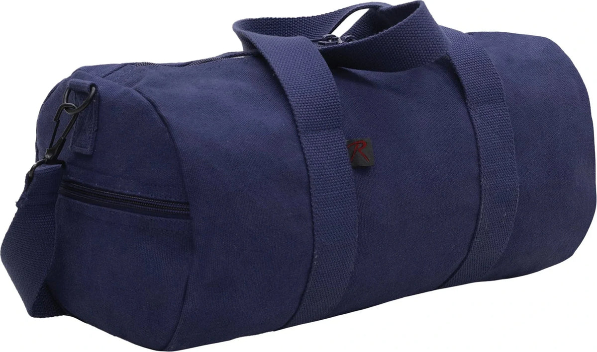Canvas Shoulder Duffle Bag - Navy Blue / 19 Inches