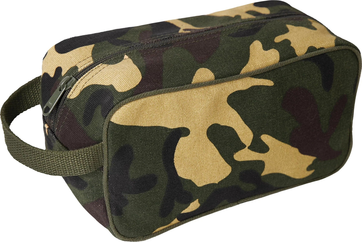 Canvas Travel Dopp Kit - Woodland Camo