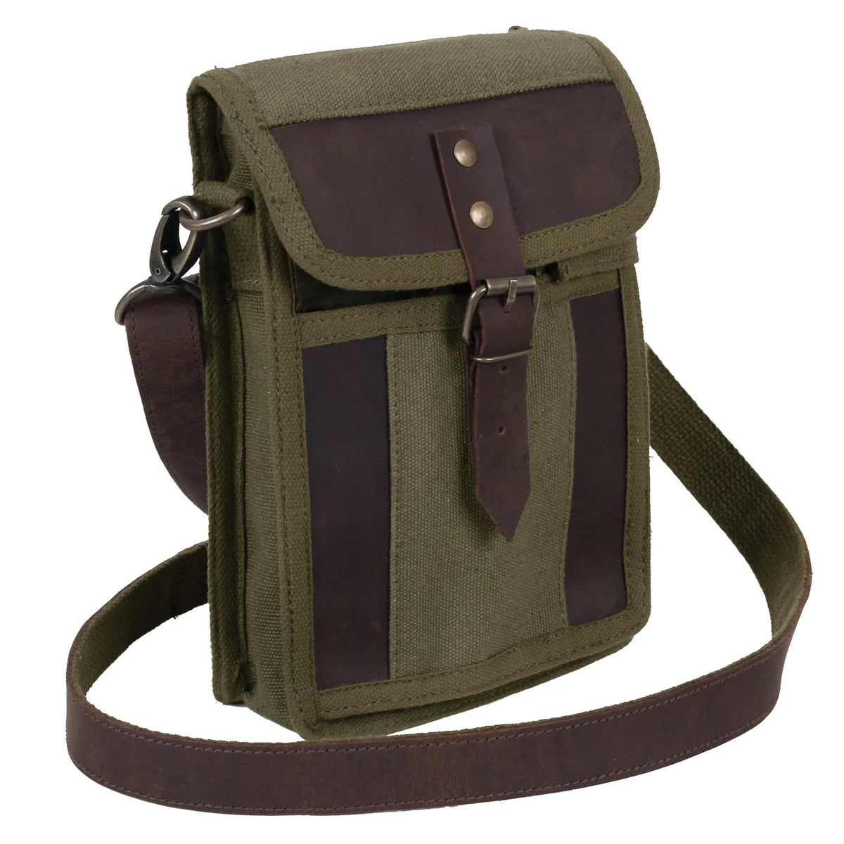 Canvas Travel Portfolio Bag with Leather Accents