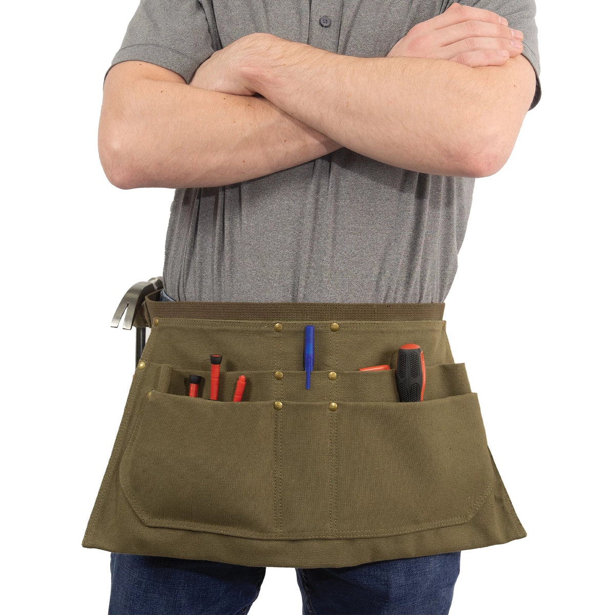 Canvas Waist Work Apron - Olive Drab