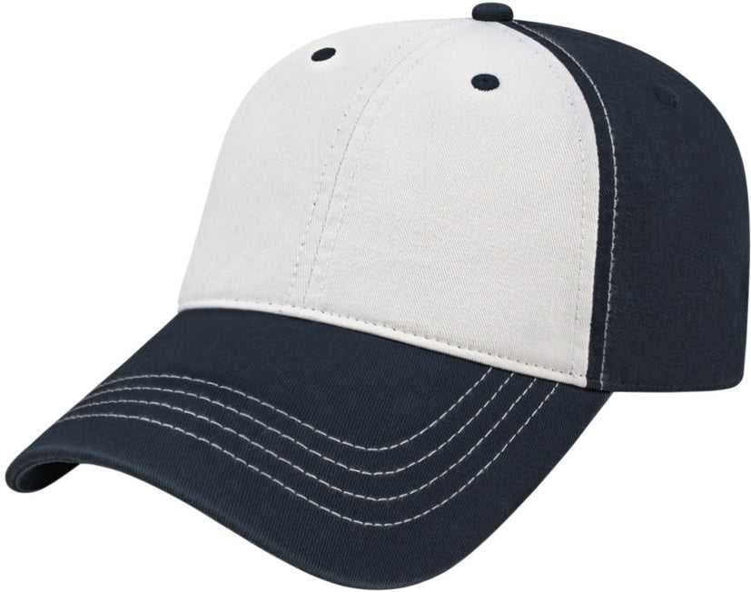Cap America I1002 Relaxed Golf - White Navy - one Size Fits Most