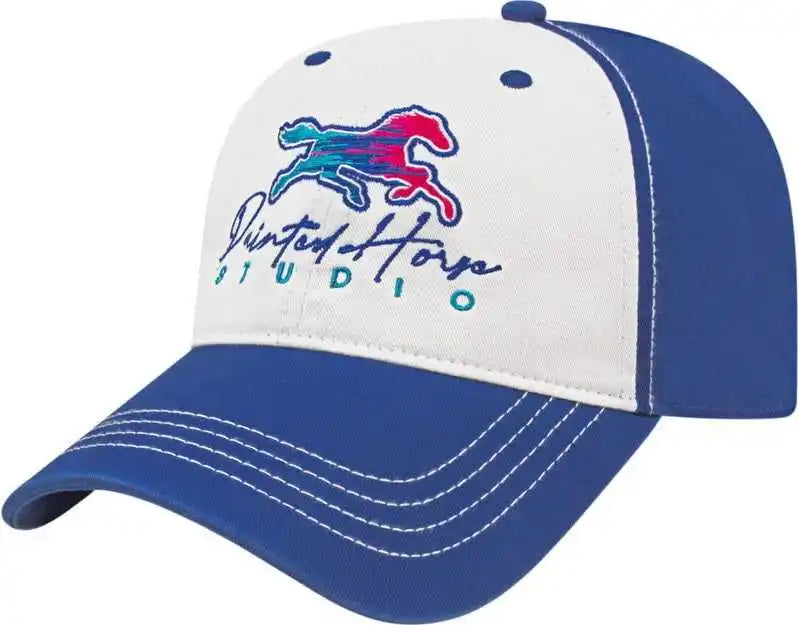 Cap America I1002 Relaxed Golf White Royal / one Size Fits Most