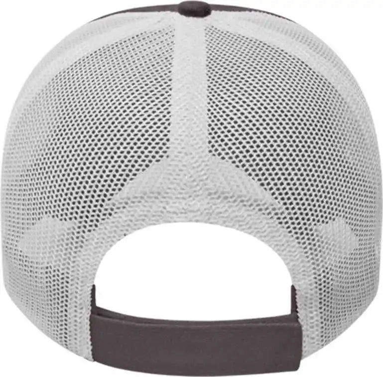 Cap America I1077 Washed Chino Twill &amp; Soft Mesh Charcoal White / one Size Fits Most
