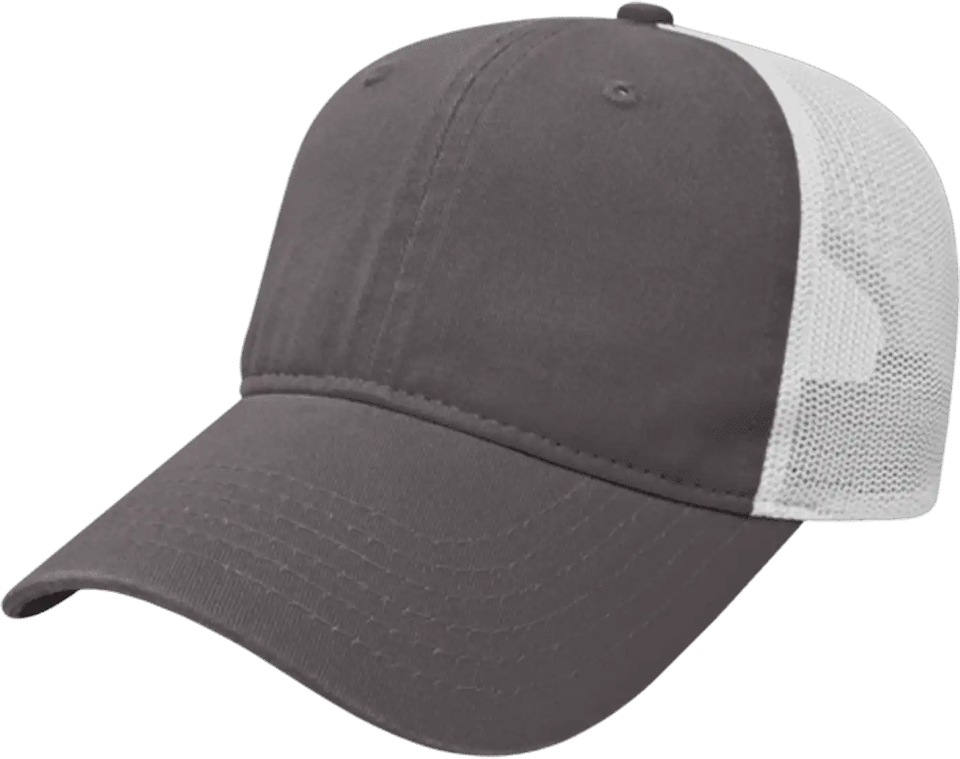 Cap America I1077 Washed Chino Twill & Soft Mesh - Charcoal White