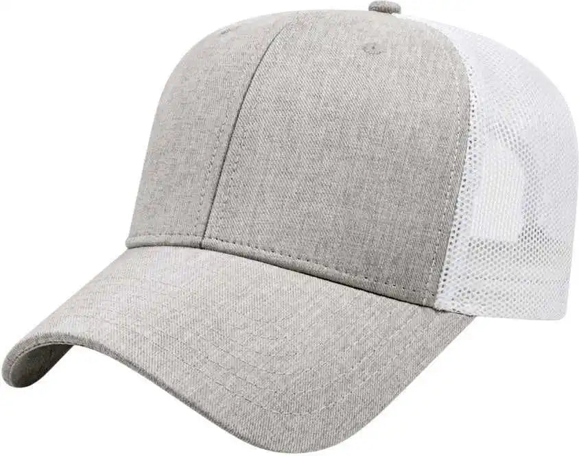 Cap America I1081 Heathered Polyester with Ultra Soft Mesh Back - Gray White - one Size Fits Most