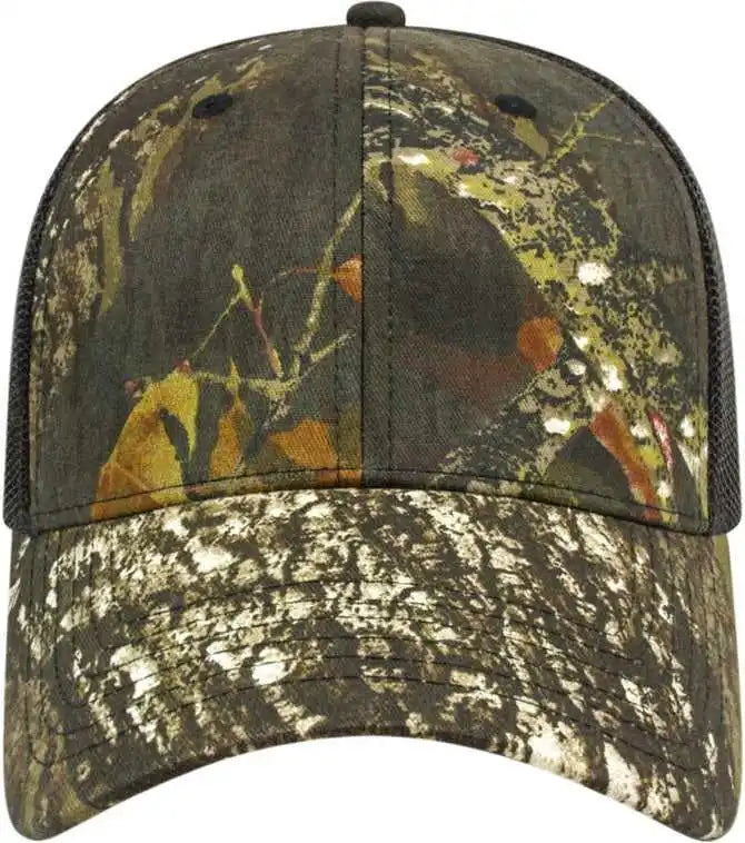 Cap America I2005 Camo Trucker Mesh Back Mossy Oak Break Up Black / one Size Fits Most