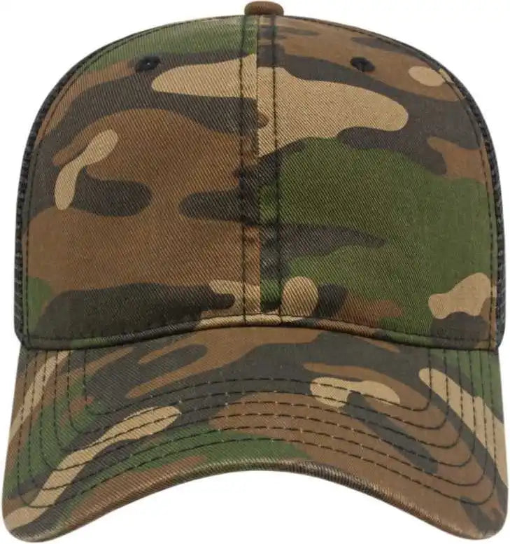 Cap America I2008 Woodland Camo with Soft Mesh Back - Black - Multi-colored / one Size Fits Most