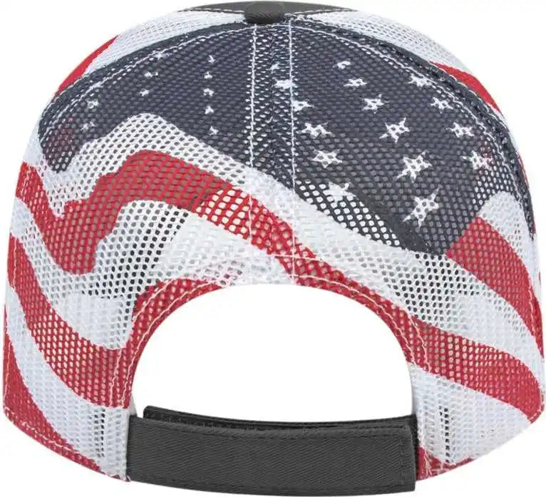 Cap America I2011 Flag Mesh Back Charcoal White Dark Gray / one Size Fits Most
