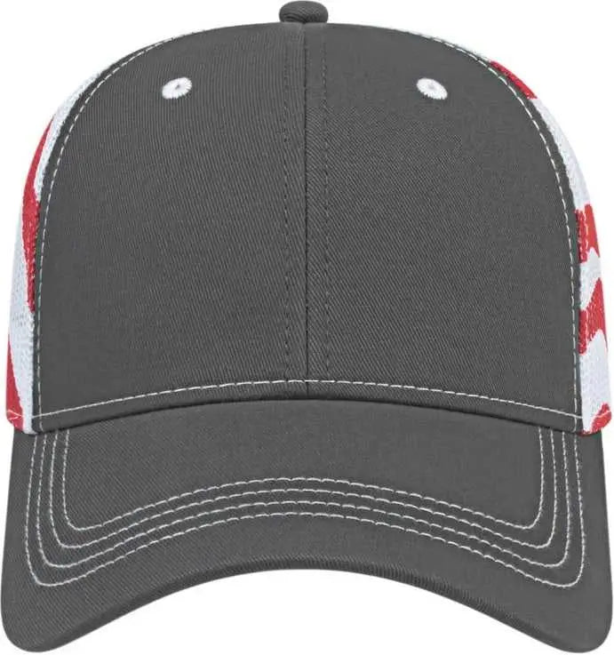 Cap America I2011 Flag Mesh Back - Charcoal White
