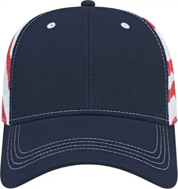Cap America I2011 Flag Mesh Back Navy White / one Size Fits Most