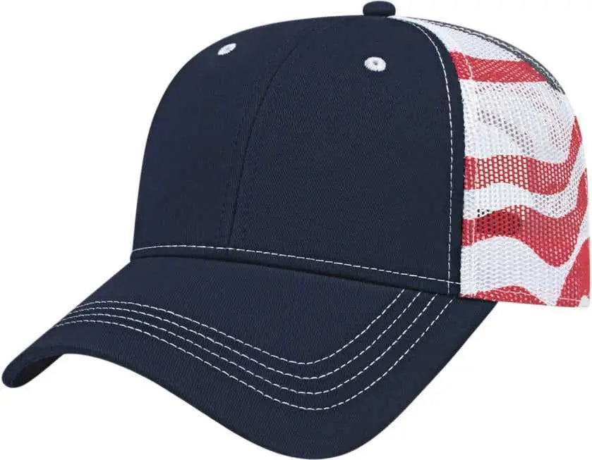 Cap America I2011 Flag Mesh Back - Navy White - one Size Fits Most